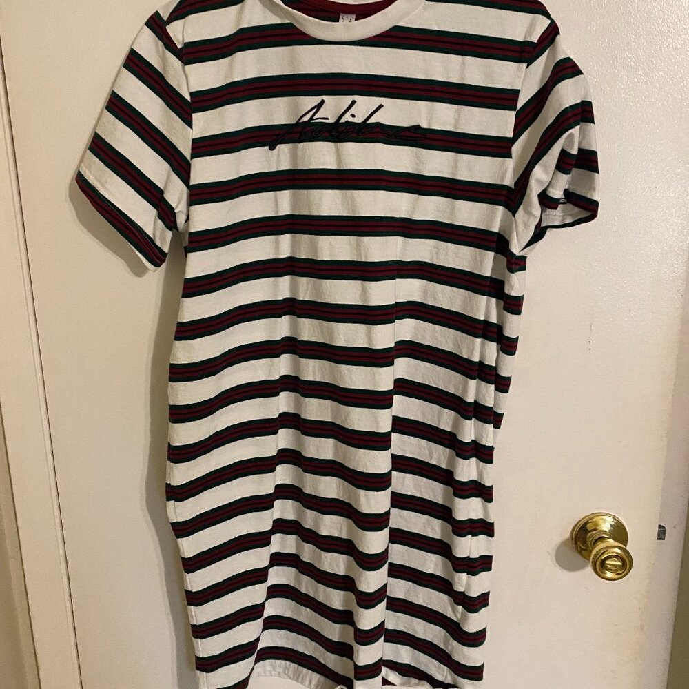 adidas Stripe Pack Graphic Tee Dress Sz M